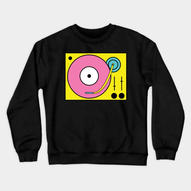 80s 90s Nostalgia DJ Deck Crewneck Sweatshirt by NostalgiaUltra